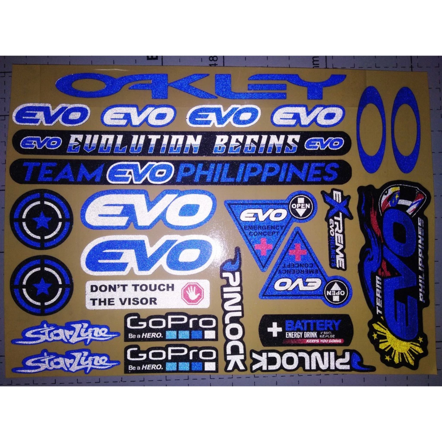 EVO REFLECTORIZED HELMET VISOR STICKERS【DIFFERENT COLORS / THICKER QUALITY / HD PRINTOUT】