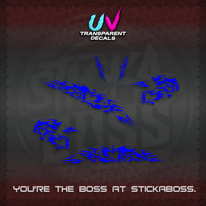 CLICK 125 V3 UV TRANSPARENT DECALS (2026 TRIBAL HEART DESIGN) STICKER KITS BY STICKABOSS
