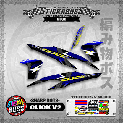 CLICK V2 STICKER DECALS ( SHARP DOTS )【WITH FREEBIES】