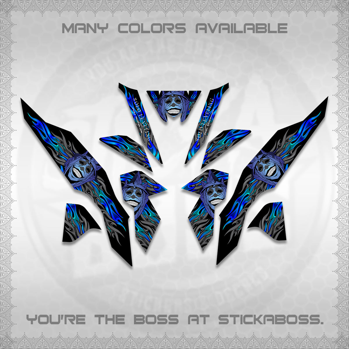 CLICK V3 DECALS (SoloLevelingSmiley Design) STICKER DECALS By STICKABOSS