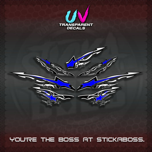 AEROX  V3 INDO UV TRANSPARENT DECALS(0005 RISING STAR)STICKER DECALS By STICKABOSS