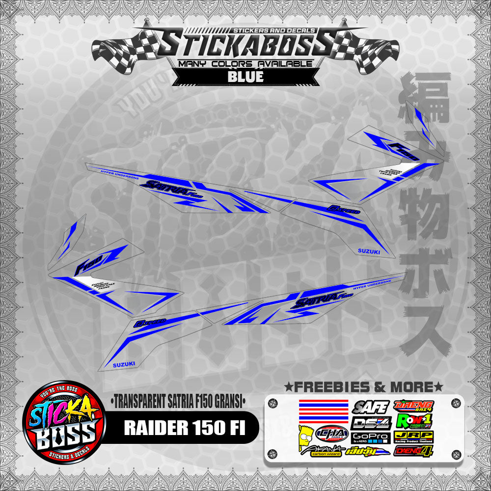 [ PREMIUM UV PRINT ] TRANSPARENT RAIDER 150 FI STICKER DECALS ( SATRIA F150 GARANSI )【WITH FREEBIES】