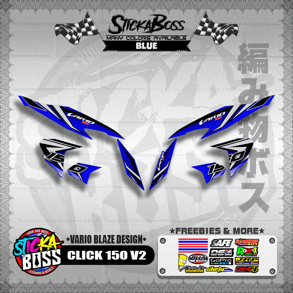 CLICK 150 V2 DECALS ( VARIO BLAZE DESIGN )【WITH FREEBIES】