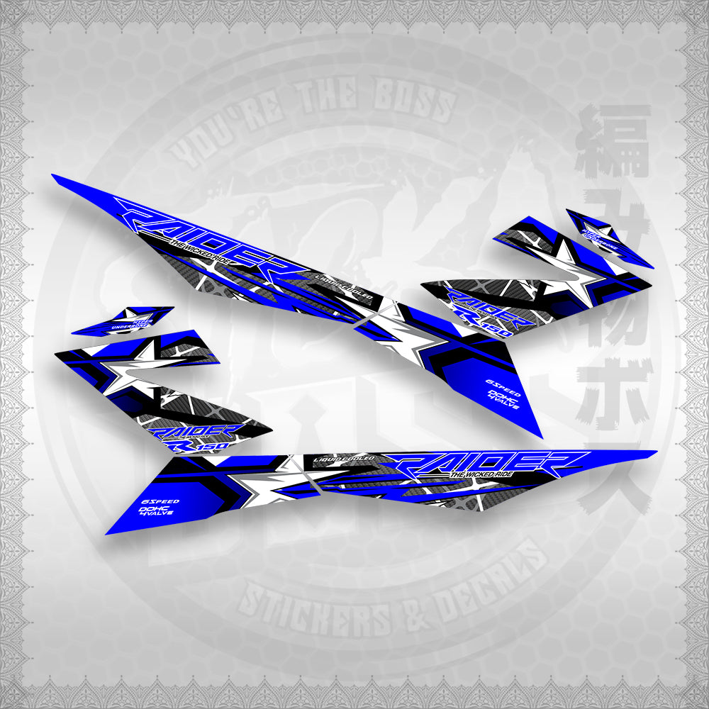 STICKER DECALS for RAIDER 150 FI (RFISATHMATH04) By STICKABOSS (SOFIE LAMINATED WATERPROOF)