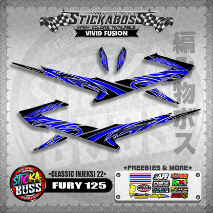 FURY 125 STICKER DECALS ( CLASSIC INJEKSI 22 )【WITH FREEBIES】