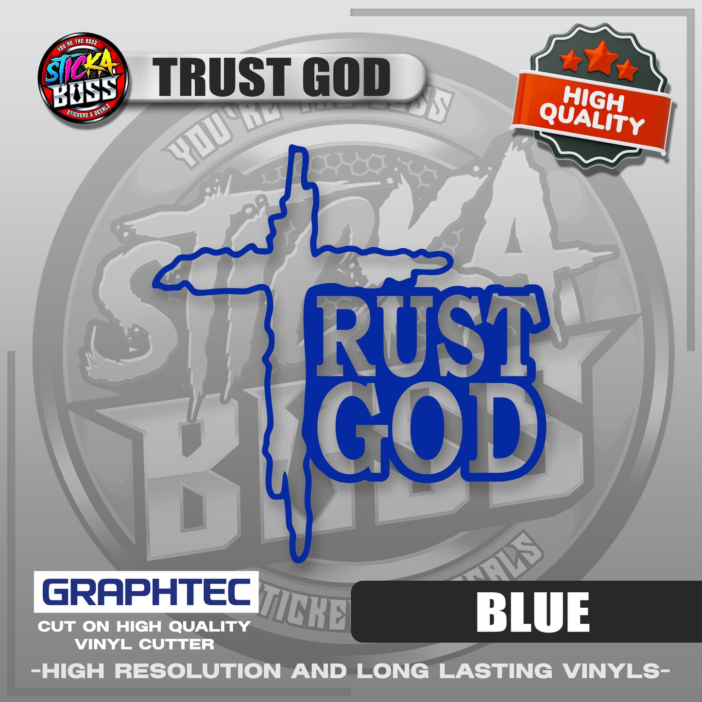 TRUST GOD | VINYL WATERPROOF CUT-OUT STICKER DECALS【Stickaboss】