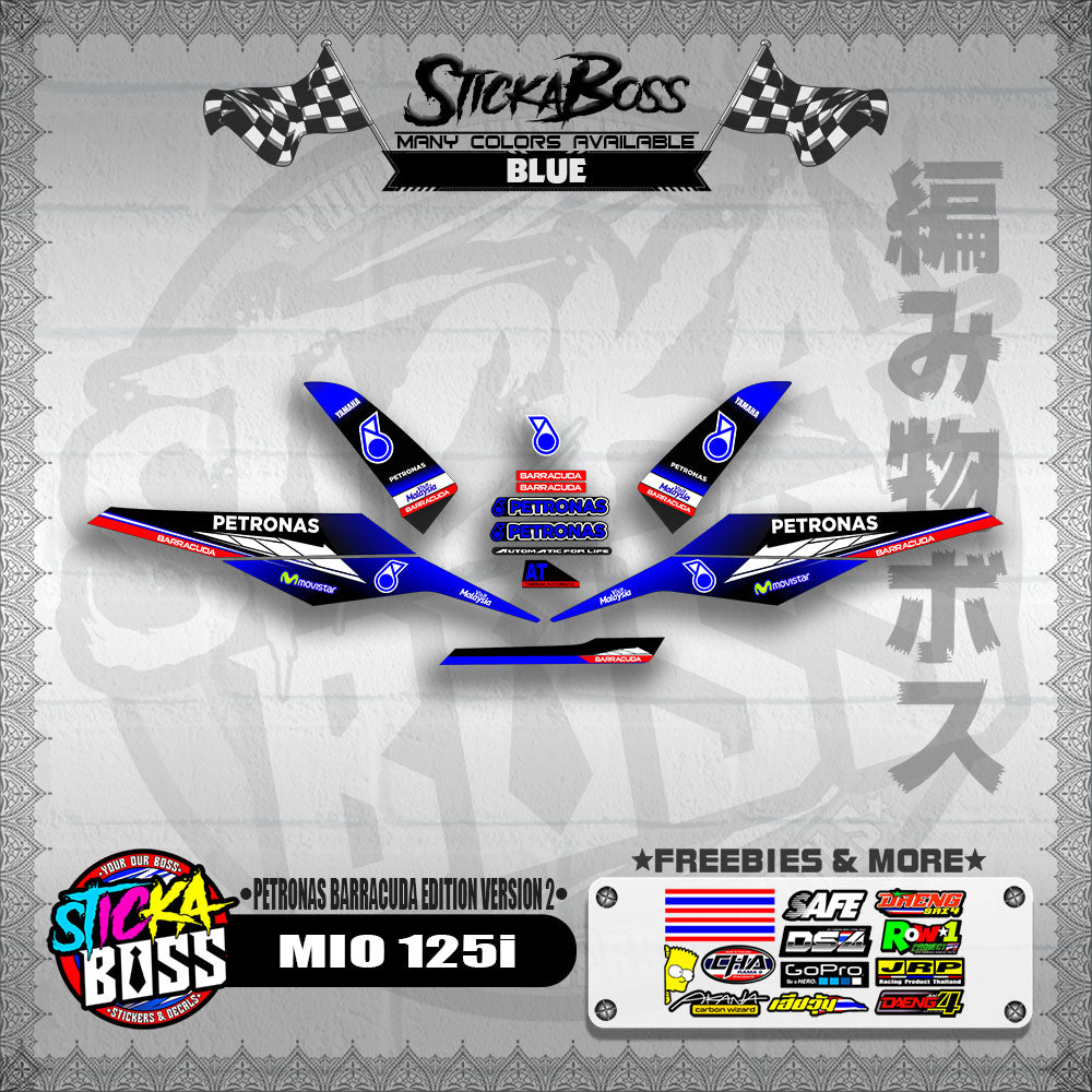 MIO 125i DECALS ( PETRONAS BARRACUDA EDITION VERSION 2 )【WITH FREEBIES】