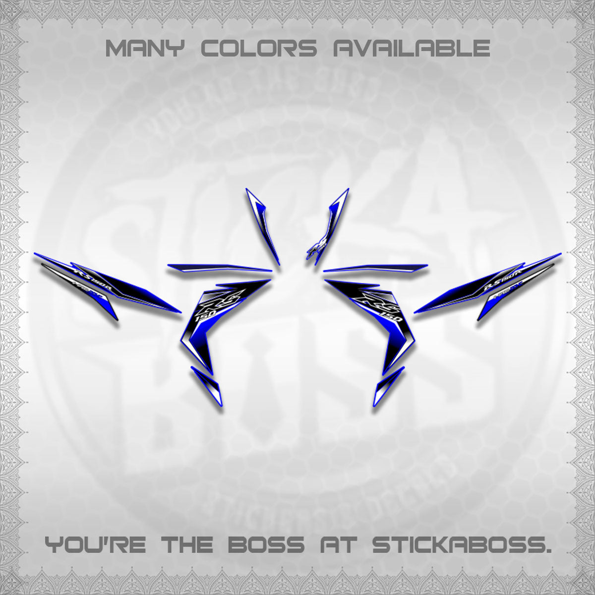 WINNER 150 V1 DECALS (GTR 150 RS PATTERN)STICKER DECALS By STICKABOSS