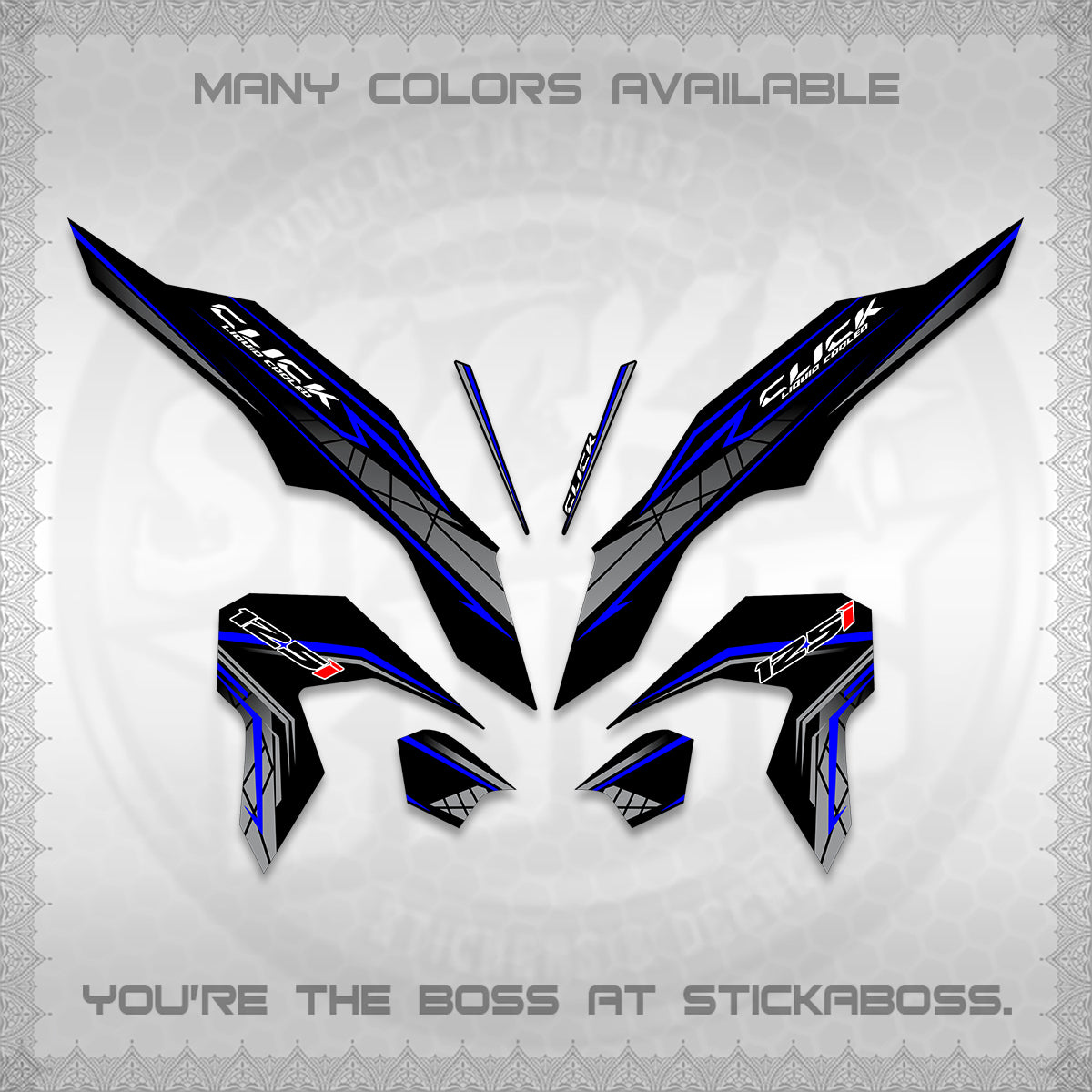 CLICK 125 V3 DECALS (2023 SIMPLE STRIPE DESIGN) STICKER DECALS By STICKABOSS