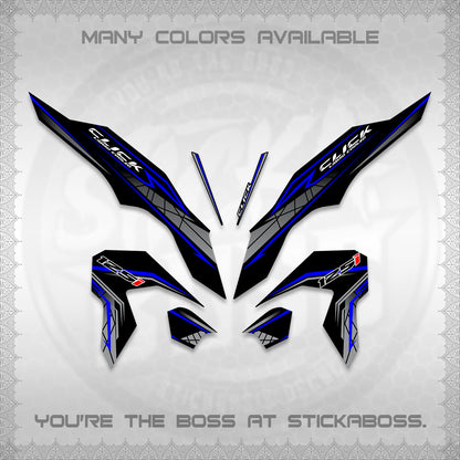 CLICK 125 V3 DECALS (2023 SIMPLE STRIPE DESIGN) STICKER DECALS By STICKABOSS