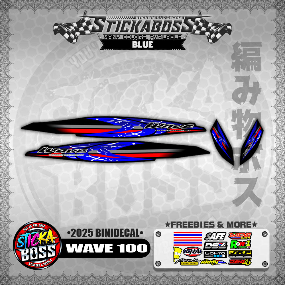 WAVE 100 STICKER DECALS ( 2025 BINIDECAL )【WITH FREEBIES】