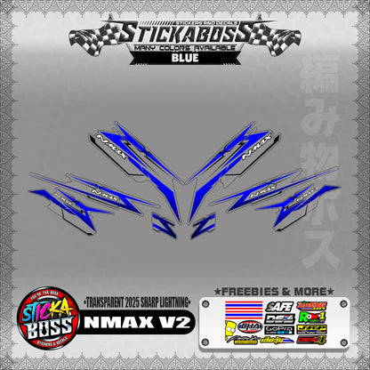 【PREMIUM UV PRINT】TRANSPARENT NMAX V2 INDO STICKER DECALS ( 2025 SHARP LIGHTNING )【WITH FREEBIES】