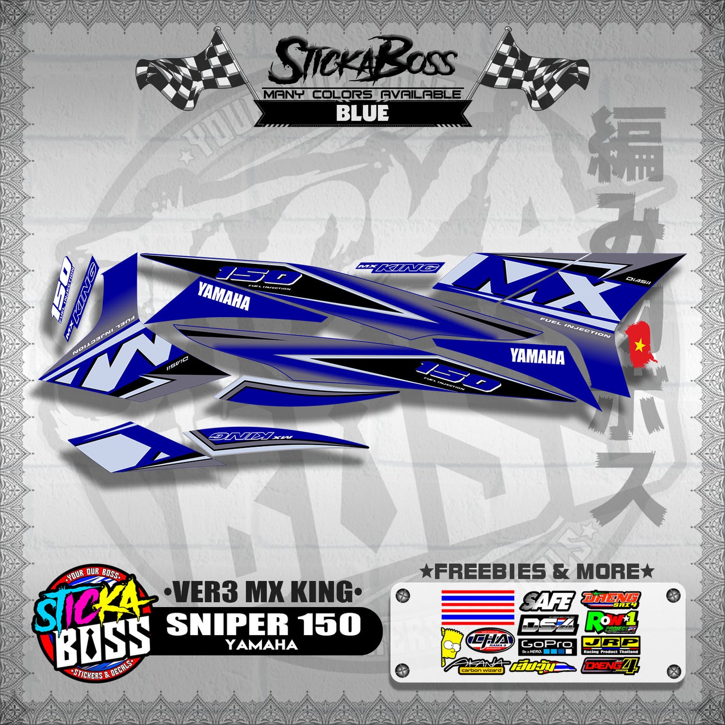 SNIPER 150 DECALS ( VER3 MX KING )【WITH FREEBIES】