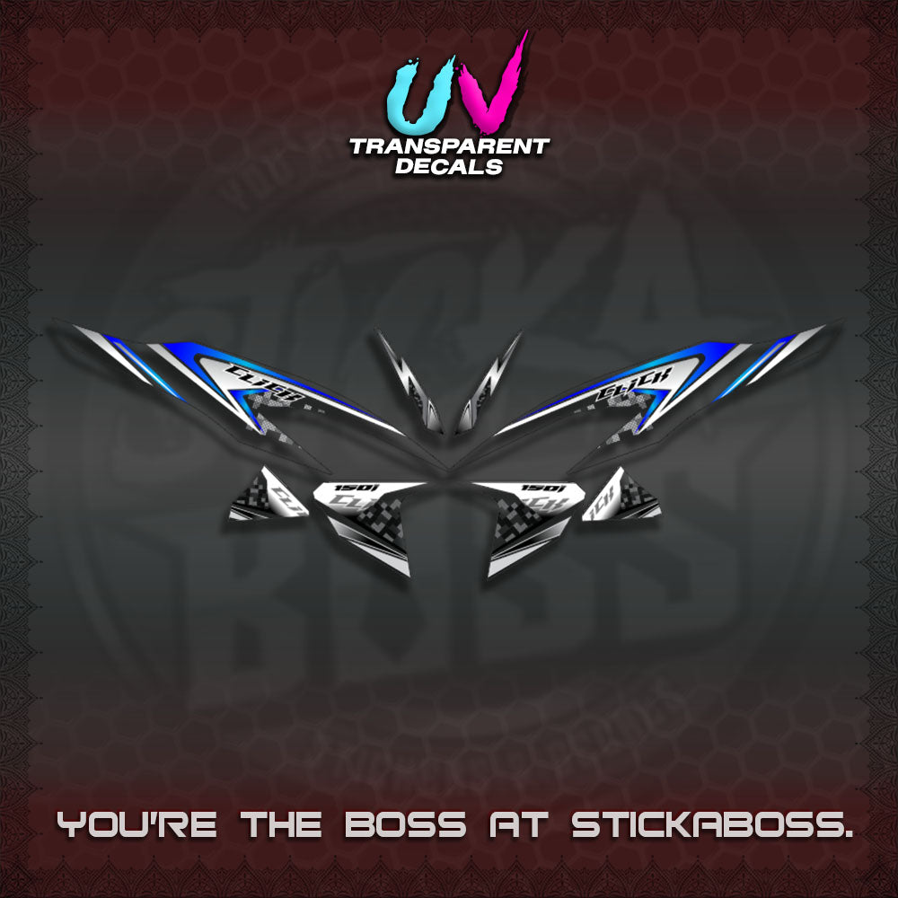 CLICK V2 UV TRANSPARENT DECALS (125-150 TRIBAL VIETNAM)STICKER DECALS By STICKABOSS