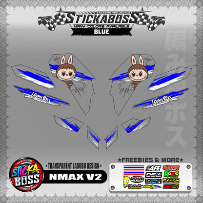 【PREMIUM UV PRINT】TRANSPARENT NMAX V2 STICKER DECALS ( LABUBU DESIGN )【WITH FREEBIES】