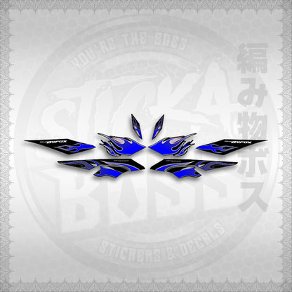 STICKER DECALS for AEROX V3 ALPHA TURBO (AV3LEFMO) By STICKABOSS (SOFIE LAMINATED WATERPROOF)