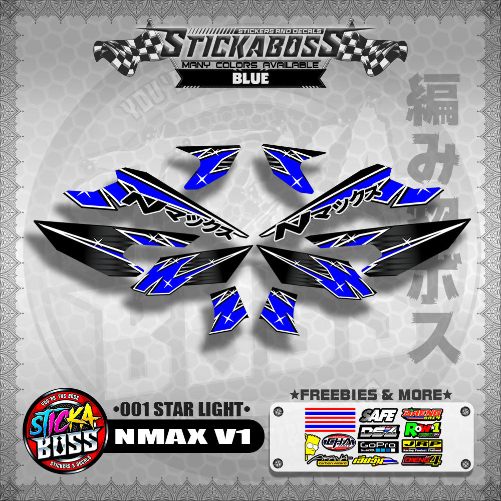 NMAX V1 STICKER DECALS ( 001 STAR LIGHT )【WITH FREEBIES】
