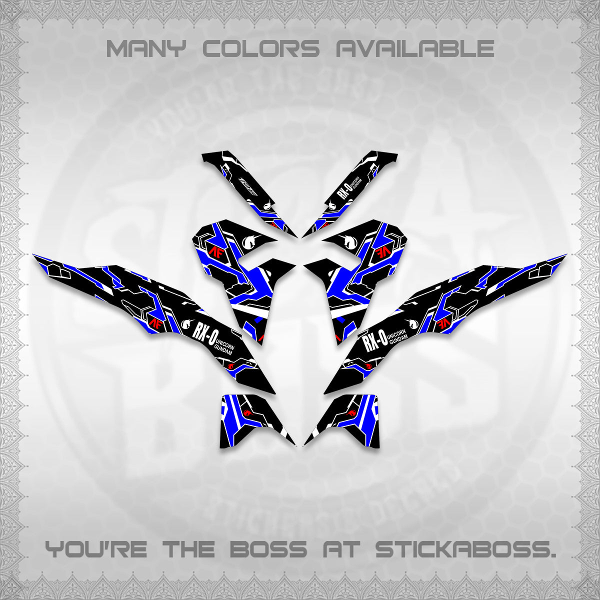CLICK V3 VARIO DECALS (UNICORN GUNDAM DESIGN) STICKER DECALS By STICKABOSS