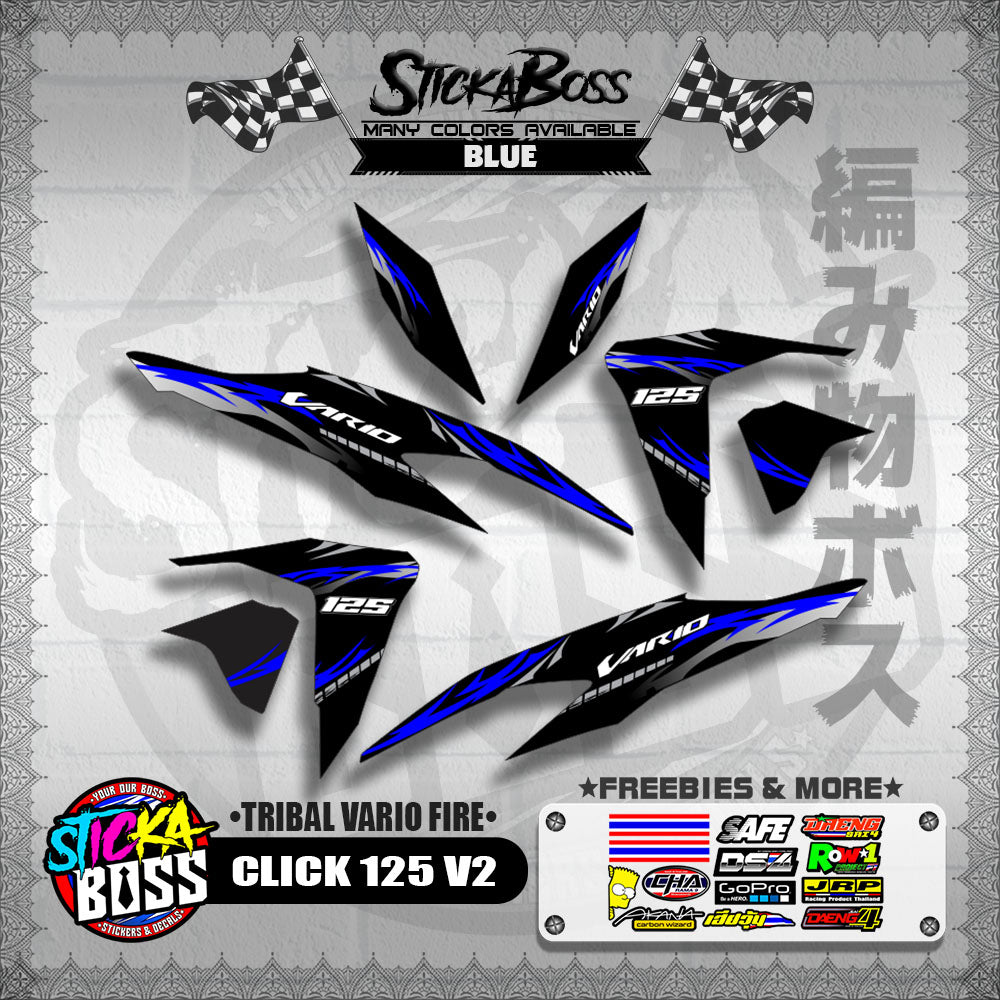 CLICK 125 V2 DECALS ( TRIBAL VARIO FIRE ) 【WITH FREEBIES】