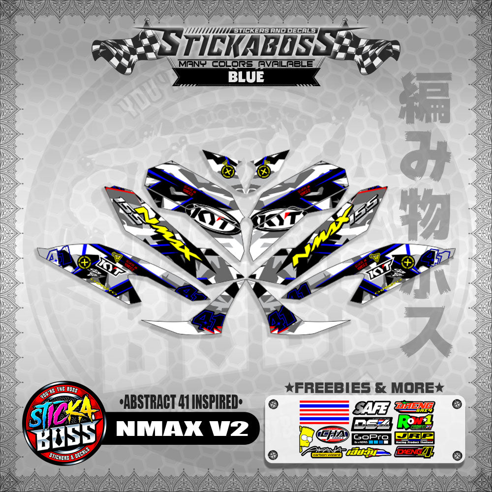 NMAX V2 STICKER DECALS ( ABSTRACT 41 INSPIRED )【WITH FREEBIES】