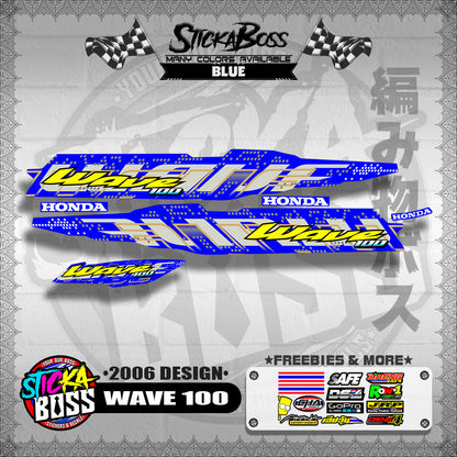 WAVE 100 STOCK DECALS ( 2006 DESIGN )【WITH FREEBIES】
