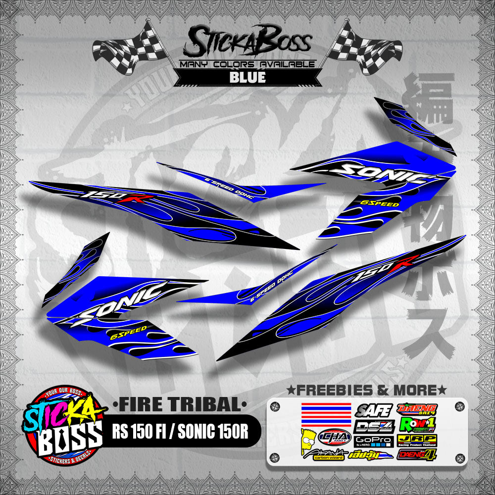 RS 150 FI / SONIC 150R DECALS ( FIRE TRIBAL )【WITH FREEBIES】