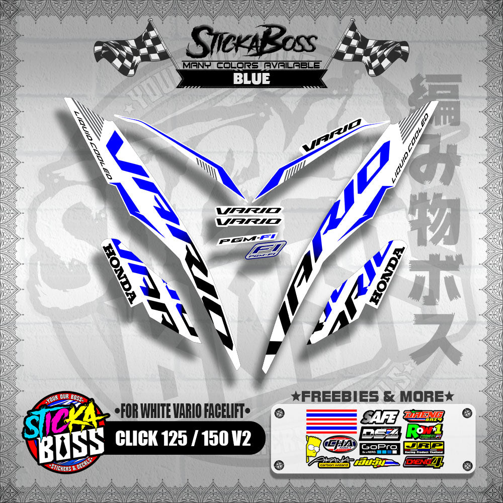 CLICK 125 / 150 V2 DECALS ( FOR WHITE VARIO FACELIFT )【WITH FREEBIES】