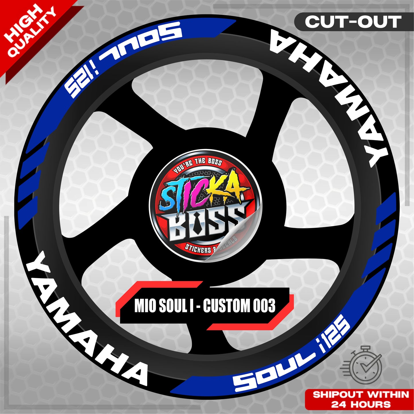 MIO SOUL I 125 MAGS STICKER SET  ( 2 MAGS ) - CUSTOM 003 | VINYL WATERPROOF CUT-OUT DECALS