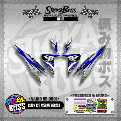 CLICK 125 / 150 V2 DECALS ( VARIO VR D001 )【WITH FREEBIES】