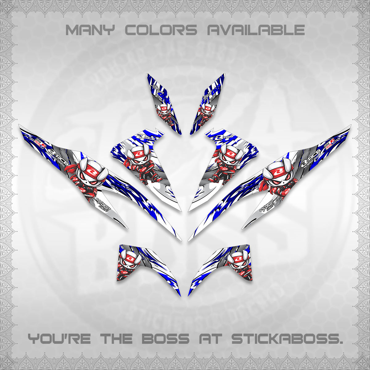 CLICK 125 V2 FOR WHITE DECALS (2026 NEW RCB 2.0 DESIGN) STICKER KITS BY STICKABOSS