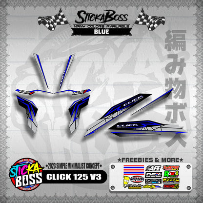 CLICK 125 V3 DECALS ( 2023 SIMPLE MINIMALIST CONCEPT )【WITH FREEBIES】