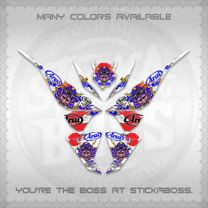 CLICK 125 V1 VARIO FOR WHITE DECALS (2026 NEW SAMURAI MOTIF) STICKER KITS BY STICKABOSS