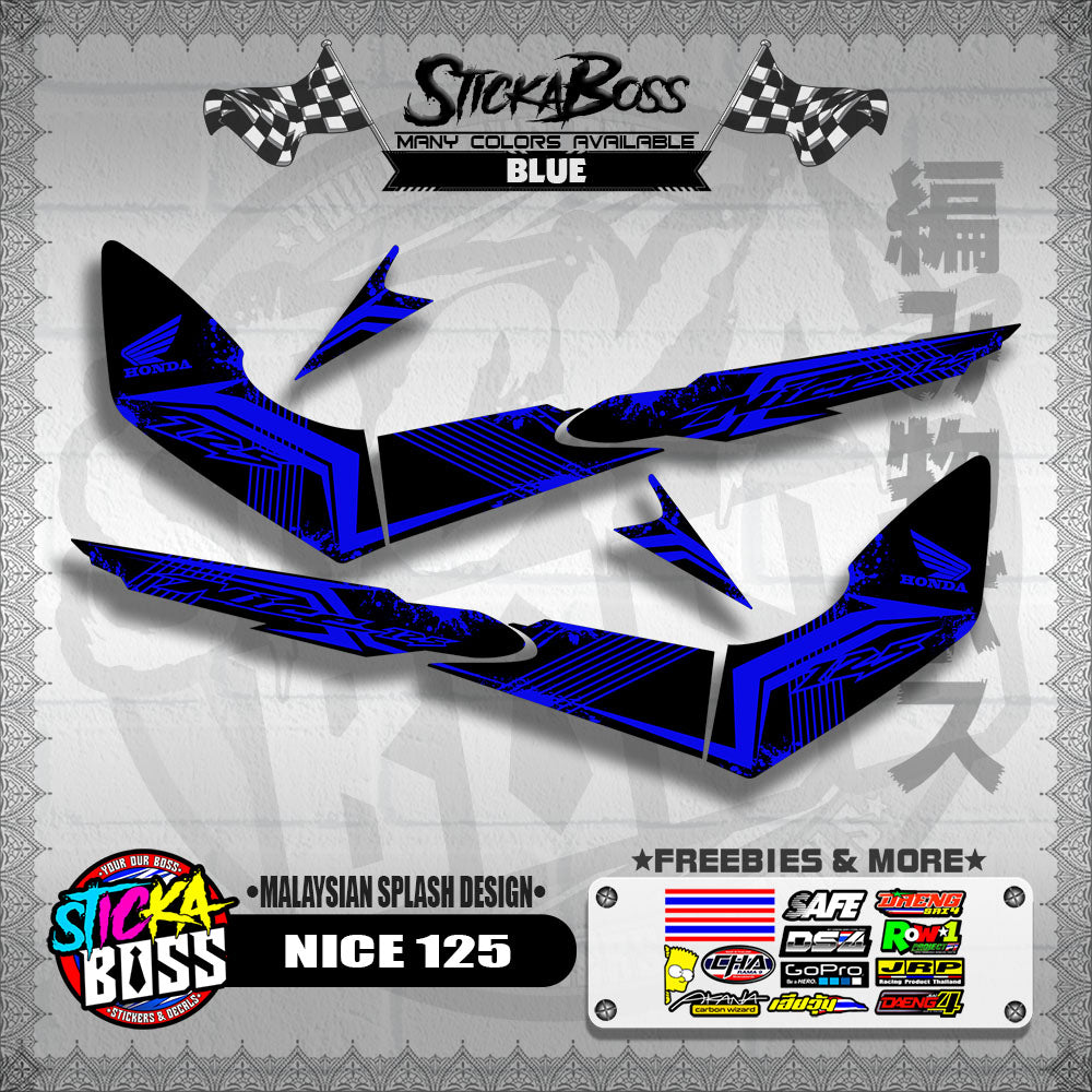 NICE 125 DECALS ( MALAYSIAN SPLASH DESIGN ) [ PREMIUM GLOSSY LAMINATED ]【WITH FREEBIES】