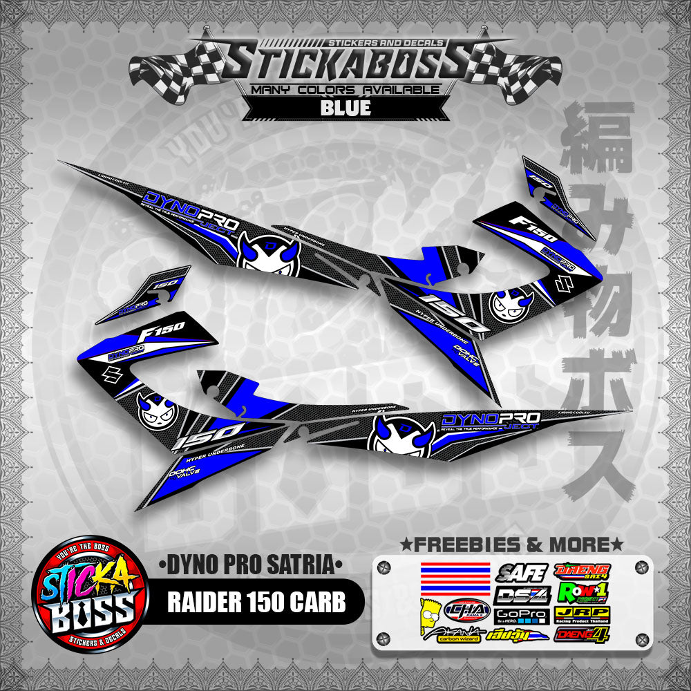 RAIDER 150 CARB STICKER DECALS ( DYNO PRO SATRIA )【WITH FREEBIES】