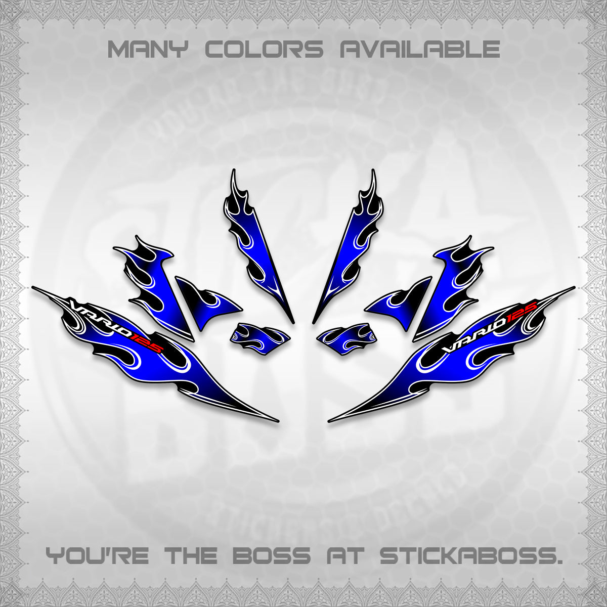 CLICK 125 V4 VARIO DECALS (2026 MOTIF FLAME 1 TONE)STICKER DECALS By STICKABOSS