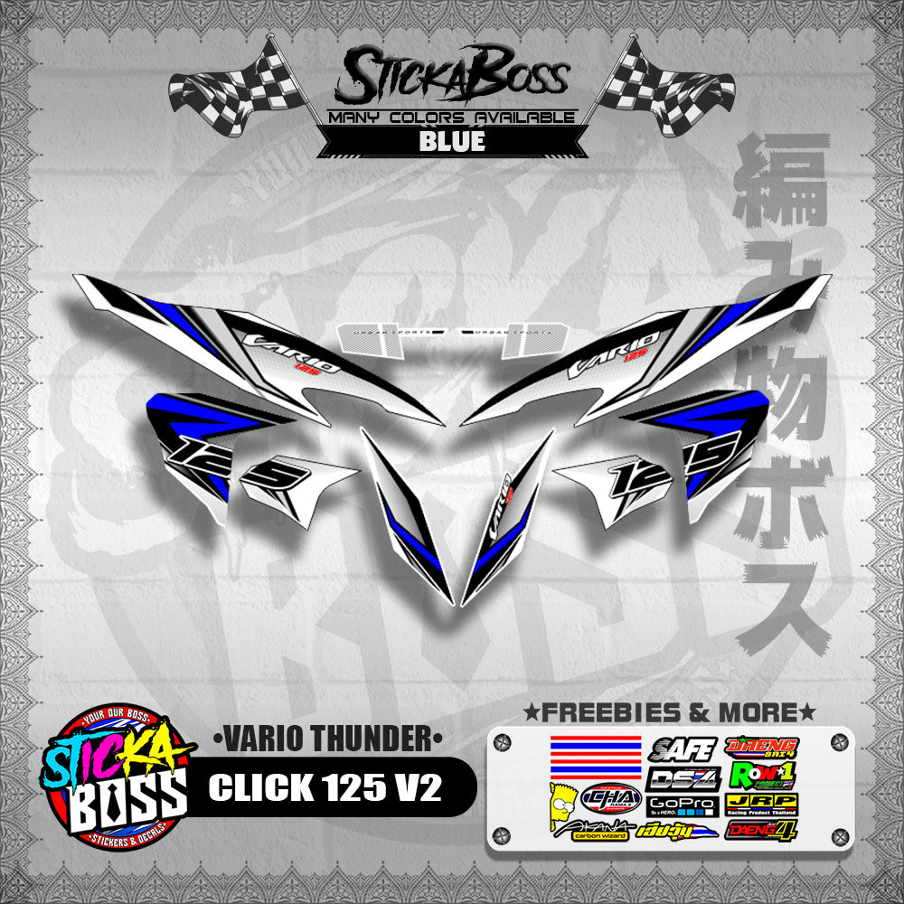 CLICK 125 V2 DECALS ( VARIO THUNDER )【WITH FREEBIES】