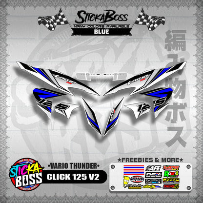 CLICK 125 V2 DECALS ( VARIO THUNDER )【WITH FREEBIES】