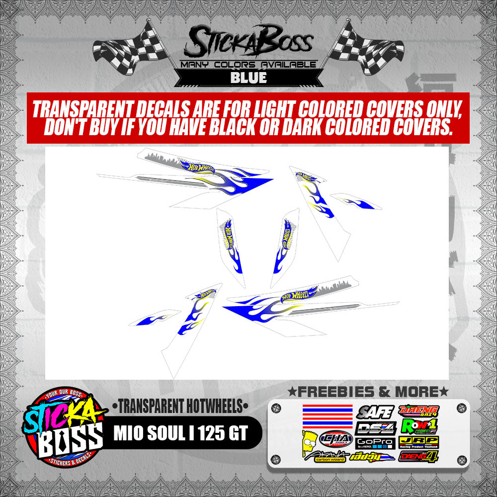 MIO SOUL I 125 GT DECALS ( TRANSPARENT HOTWHEELS )【WITH FREEBIES】