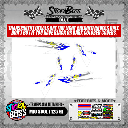 MIO SOUL I 125 GT DECALS ( TRANSPARENT HOTWHEELS )【WITH FREEBIES】