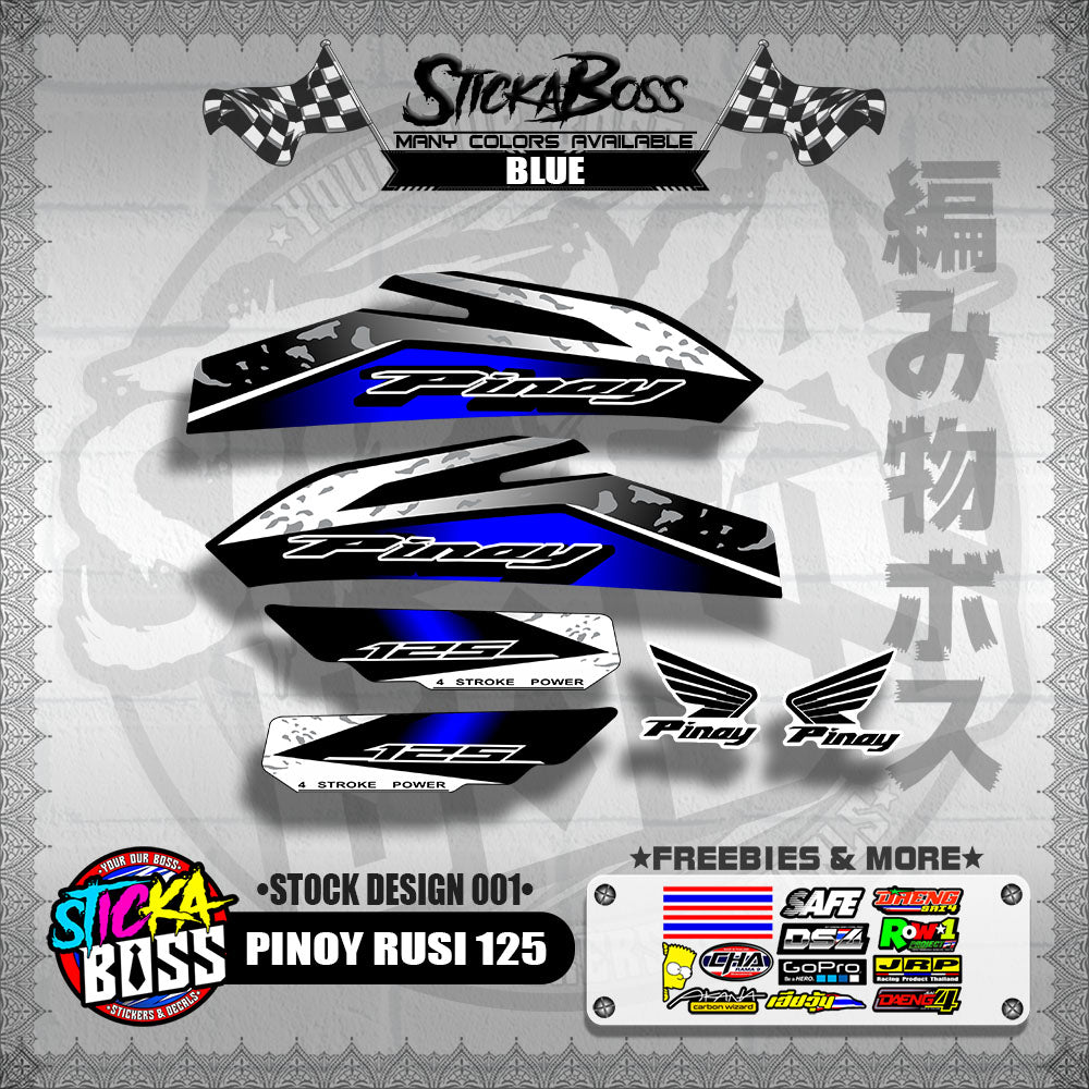 PINOY RUSI 125 DECALS ( STOCK DESIGN 001 )【WITH FREEBIES】