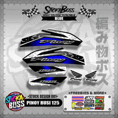 PINOY RUSI 125 DECALS ( STOCK DESIGN 001 )【WITH FREEBIES】