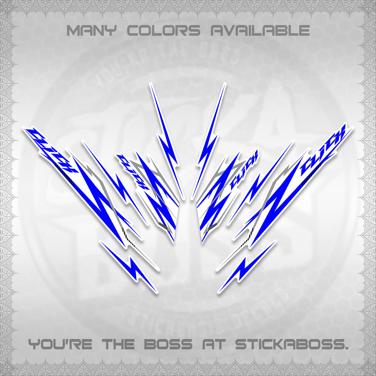 CLICK 125 V2 INDO FOR WHITE DECALS (2024 CL 00-A8 STYLE) STICKER KITS By STICKABOSS