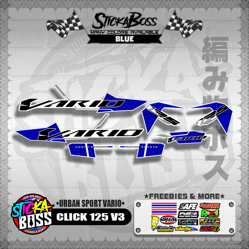 CLICK 125 V3 DECALS ( URBAN SPORT VARIO )【WITH FREEBIES】