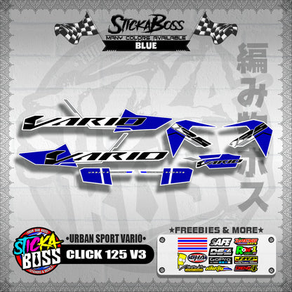 CLICK 125 V3 DECALS ( URBAN SPORT VARIO )【WITH FREEBIES】