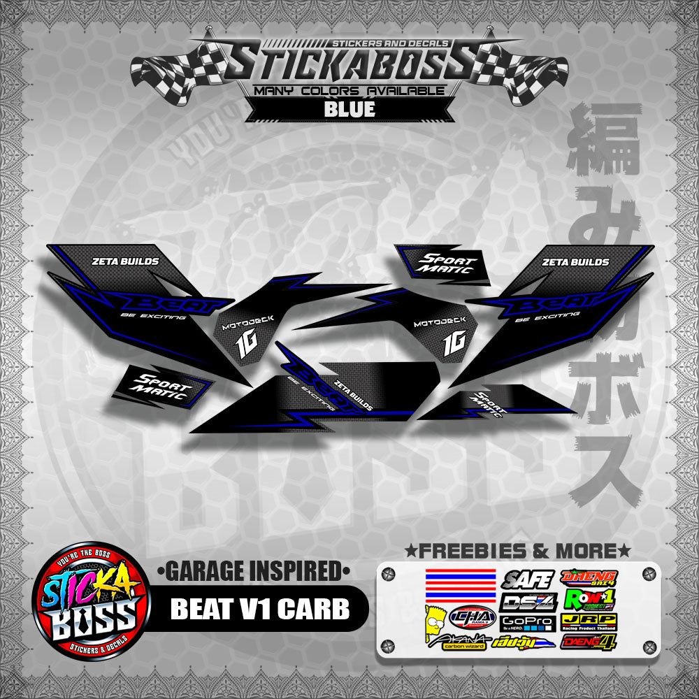 BEAT V1 CARB STICKER DECALS ( GARAGE INSPIRED )【WITH FREEBIES】