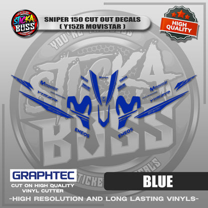 SNIPER 150 CUT OUT DECALS ( Y15ZR MOVISTAR ) | VINYL WATERPROOF CUT-OUT STICKER DECALS