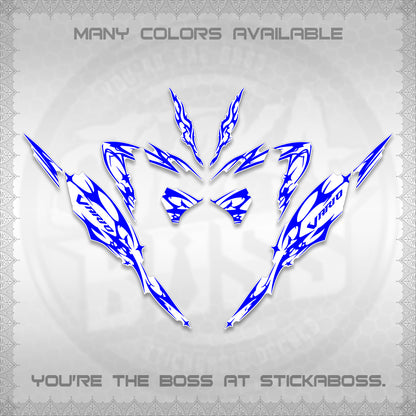 CLICK 125 V4 VARIO FOR WHITE DECALS (2026 TRIBAL LIGHTNING DESIGN) STICKER KITS BY STICKABOSS