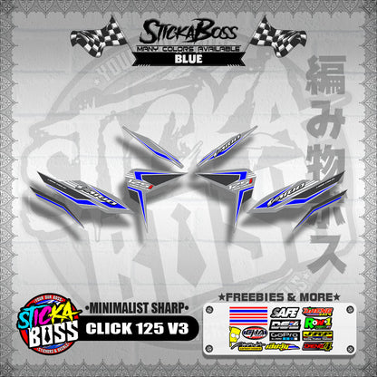 CLICK 125 V3 DECALS ( MINIMALIST SHARP )【WITH FREEBIES】