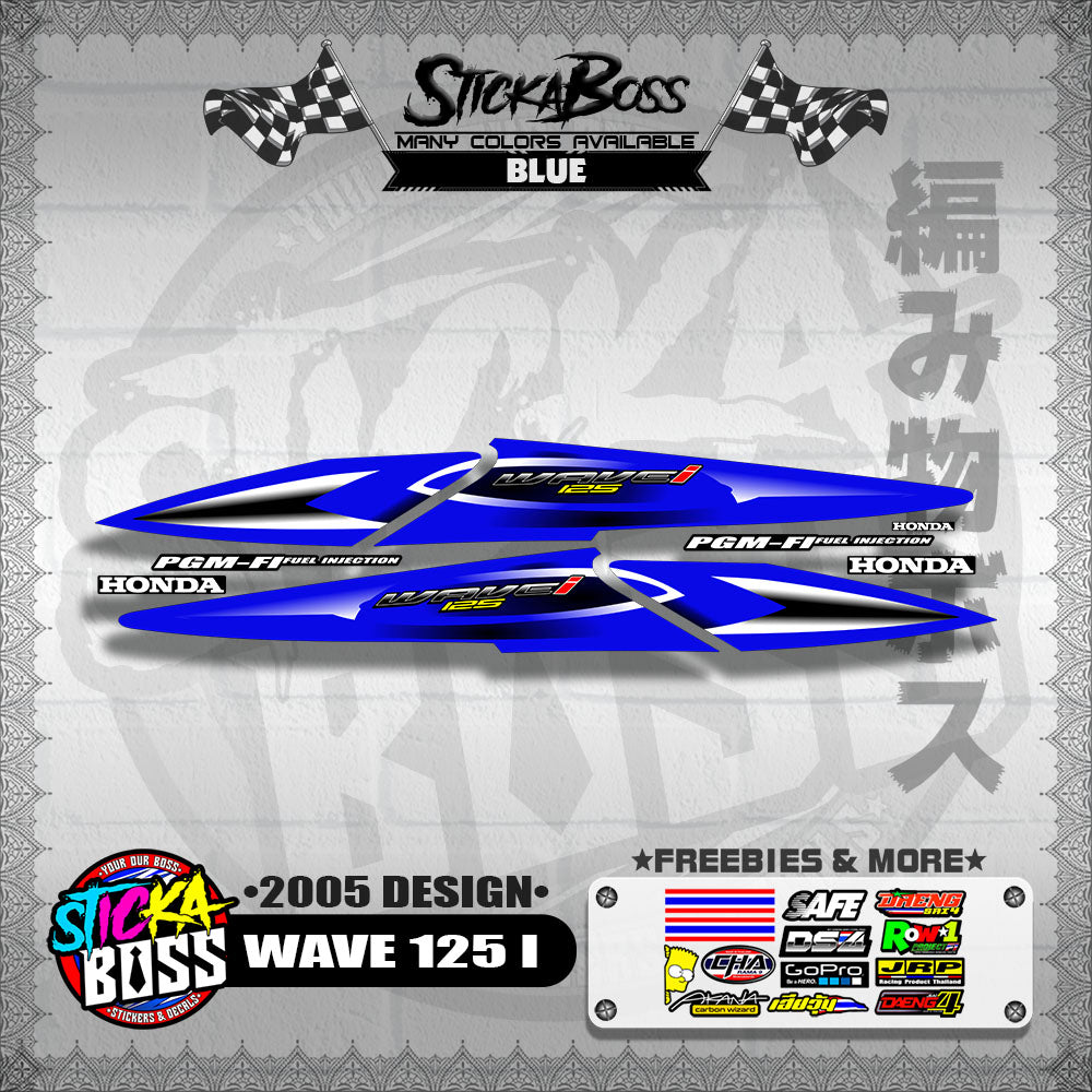 WAVE 125 I DECALS ( 2005 DESIGN )【WITH FREEBIES】