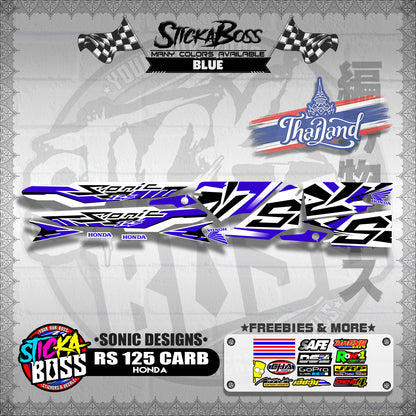 RS 125 CARB THAI DECALS ( SONIC DESIGNS )【WITH FREEBIES】
